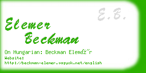 elemer beckman business card